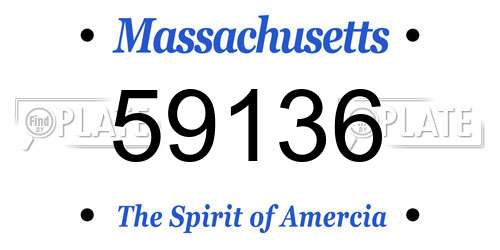 59136 Massachusetts License Plate