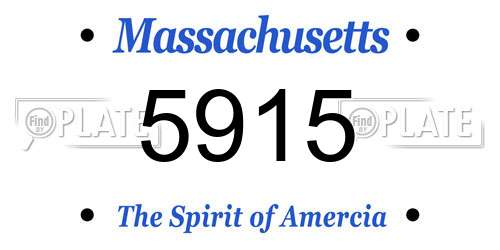 5915 Massachusetts License Plate