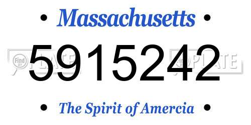 5915242 Massachusetts License Plate