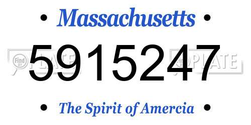 5915247 Massachusetts License Plate