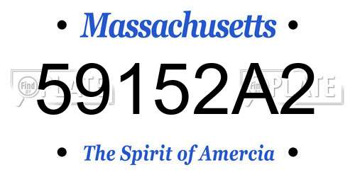59152A2 Massachusetts License Plate