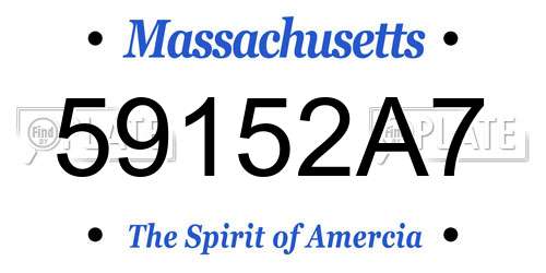59152A7 Massachusetts License Plate