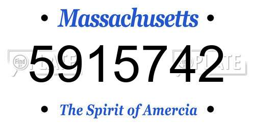 5915742 Massachusetts License Plate
