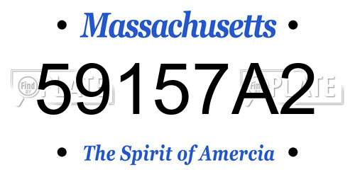 59157A2 Massachusetts License Plate