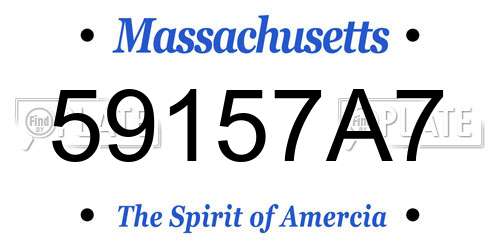 59157A7 Massachusetts License Plate