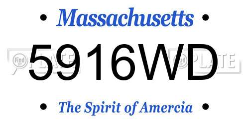 5916WD Massachusetts License Plate