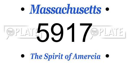 5917 Massachusetts License Plate