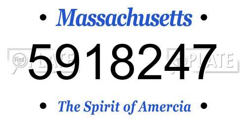 5918247 Massachusetts License Plate