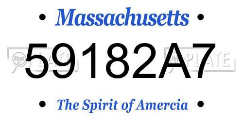 59182A7 Massachusetts License Plate