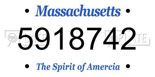 5918742 Massachusetts License Plate