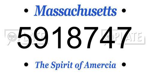 5918747 Massachusetts License Plate