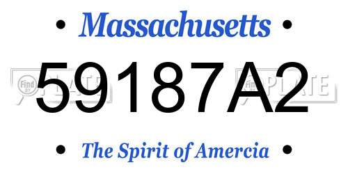 59187A2 Massachusetts License Plate
