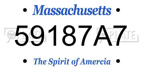 59187A7 Massachusetts License Plate