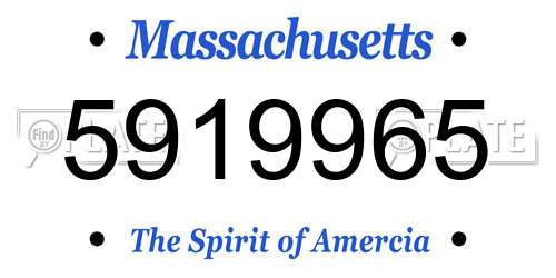 5919965 Massachusetts License Plate