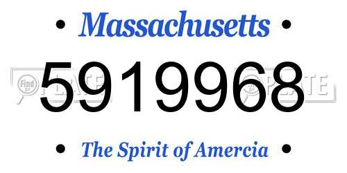 5919968 Massachusetts License Plate