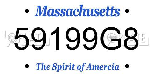 59199G8 Massachusetts License Plate