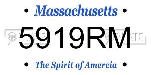 5919RM Massachusetts License Plate