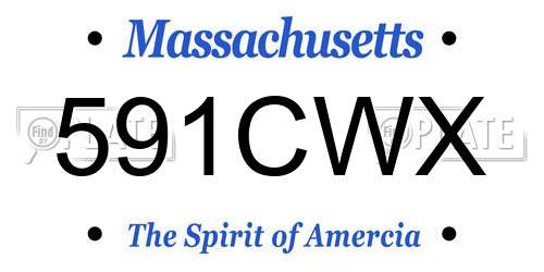 591CWX Massachusetts License Plate