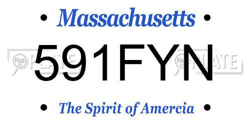 591FYN Massachusetts License Plate