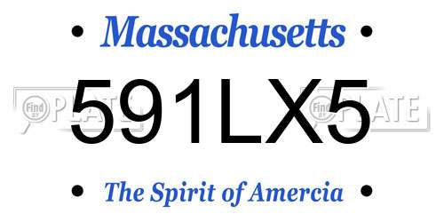 591LX5 Massachusetts License Plate
