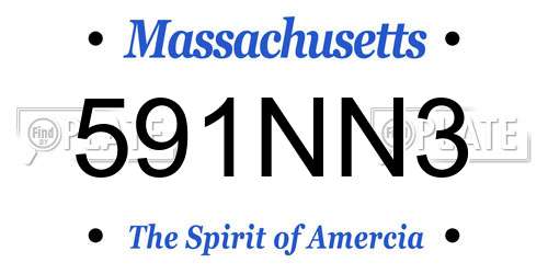 591NN3 Massachusetts License Plate