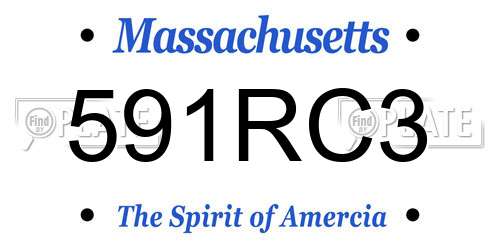 591RC3 Massachusetts License Plate