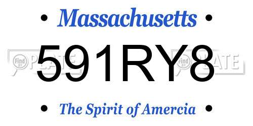 591RY8 Massachusetts License Plate