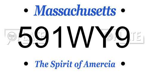 591WY9 Massachusetts License Plate