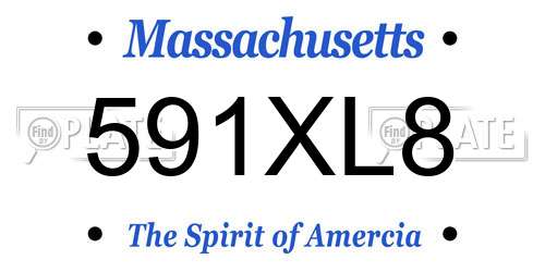 591XL8 Massachusetts License Plate