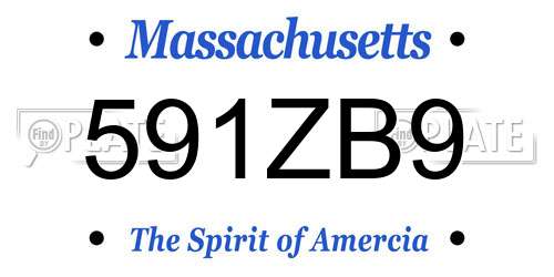 591ZB9 Massachusetts License Plate