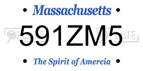 591ZM5 Massachusetts License Plate