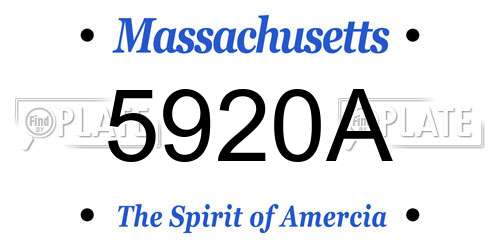 5920A Massachusetts License Plate