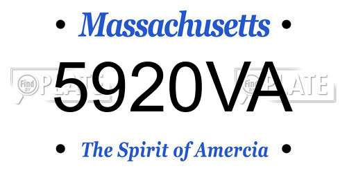 5920VA Massachusetts License Plate