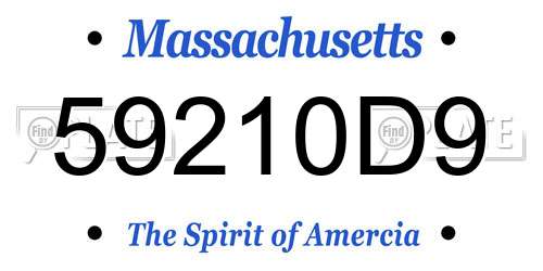 59210D9 Massachusetts License Plate