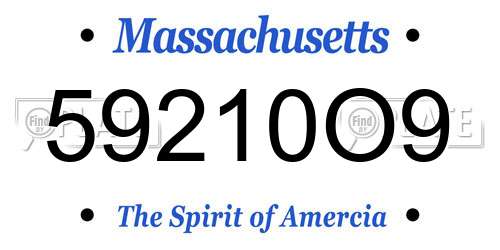 59210O9 Massachusetts License Plate