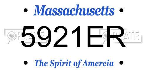 5921ER Massachusetts License Plate