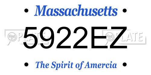 5922EZ Massachusetts License Plate