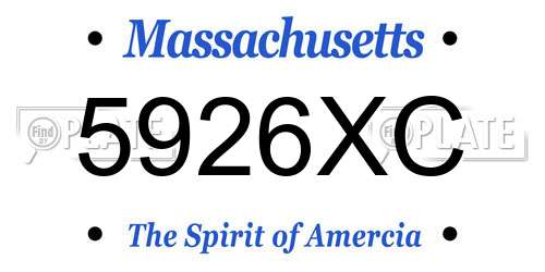 5926XC Massachusetts License Plate