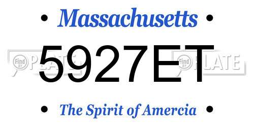 5927ET Massachusetts License Plate
