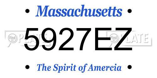 5927EZ Massachusetts License Plate