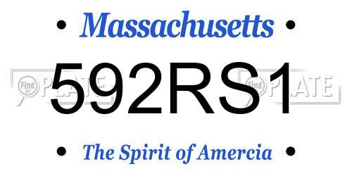 592RS1 Massachusetts License Plate