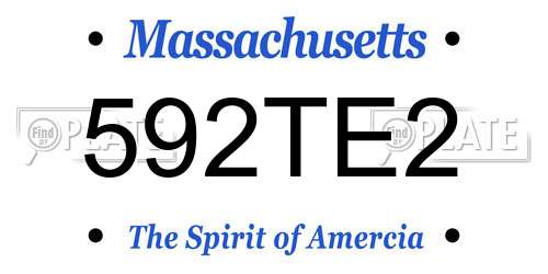 592TE2 Massachusetts License Plate