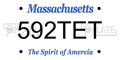 592TET Massachusetts License Plate