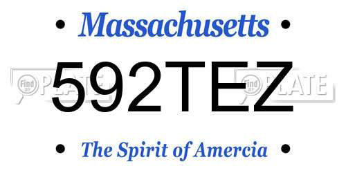 592TEZ Massachusetts License Plate