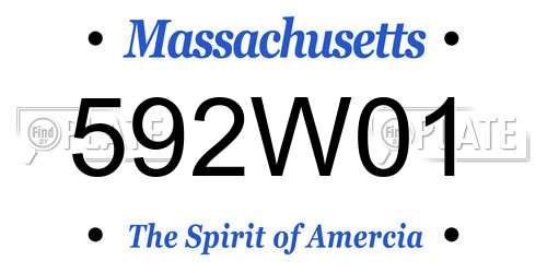 592W01 Massachusetts License Plate