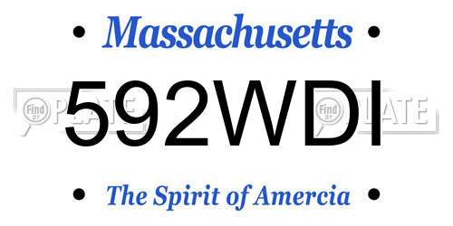 592WDI Massachusetts License Plate
