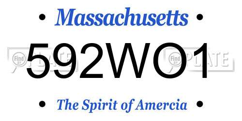 592WO1 Massachusetts License Plate
