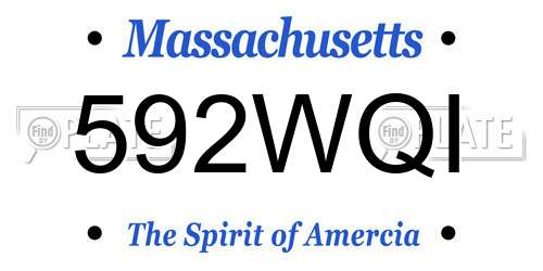 592WQI Massachusetts License Plate