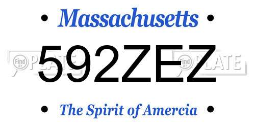 592ZEZ Massachusetts License Plate