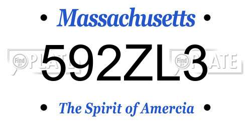 592ZL3 Massachusetts License Plate